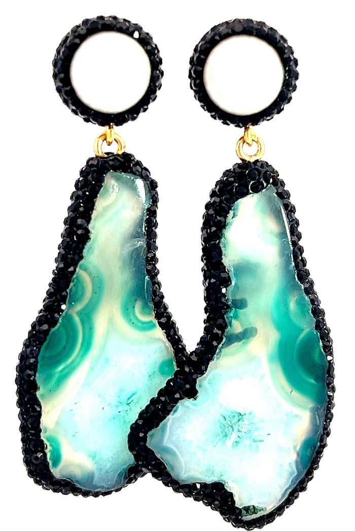 Style the Aqua Agate & Pearl Sterling Silver Earring exclusively at Born To Glam