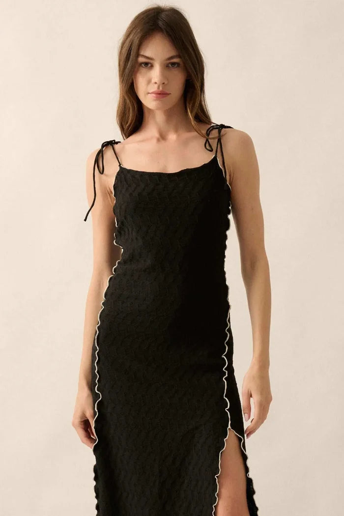 Beautiful Feeling Textured Knit Cami Maxi Dress - ShopPromesa