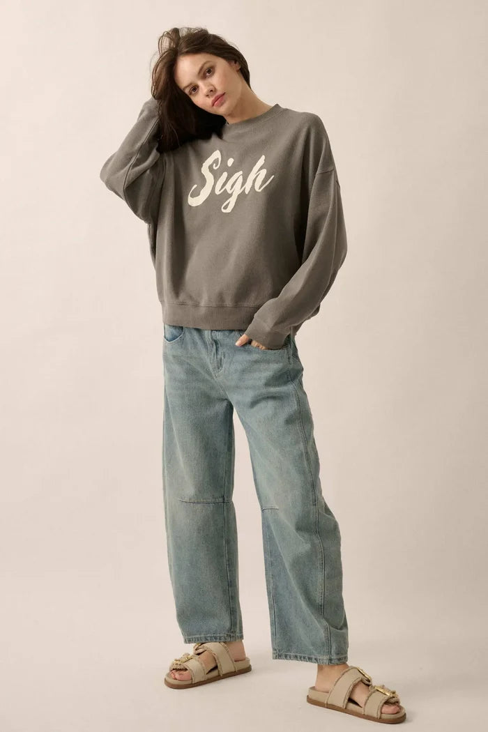 Big Sigh Oversize Thermal Graphic Top - ShopPromesa