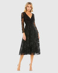 Embellished Floral Long Sleeve Dress - Mac Duggal