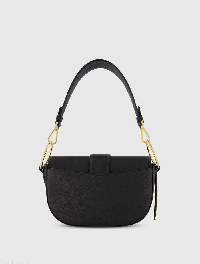 Grain Leather Saddle Bag With Gold Hardware - FINAL SALE - Mac Duggal