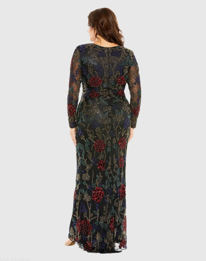 High Neck Beaded Embellished Gown - Mac Duggal