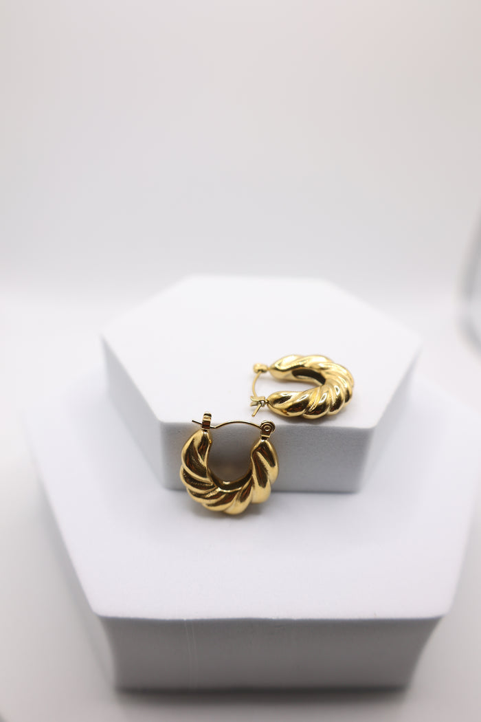 Black Licorice Hoop Earrings
