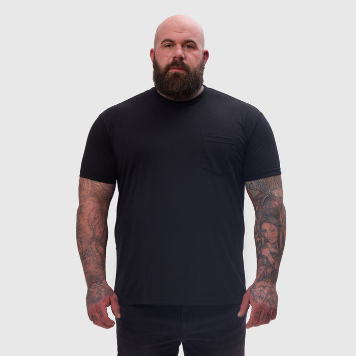 Black Pocket Crew Neck
