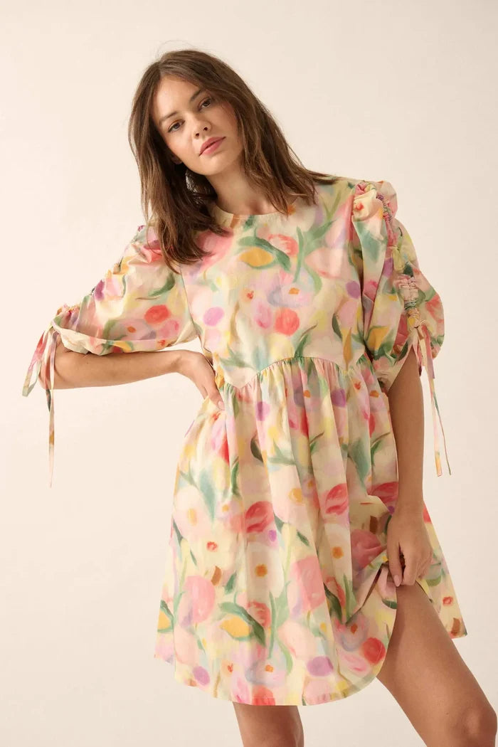 Blossom with Grace Floral Babydoll Mini Dress - ShopPromesa
