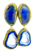 Style the Blue Hues Double Agate Sterling Silver Earring exclusively at Born To Glam