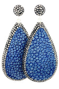 Style the Blue Shagreen Teardrop Earring exclusively at Born To Glam