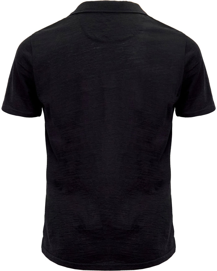 BOBBY MERINO JERSEY COLLARED SHIRT - BLACK
