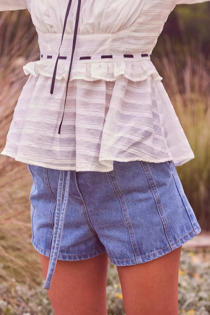 Brand New Day Denim Drawstring Shorts - ShopPromesa