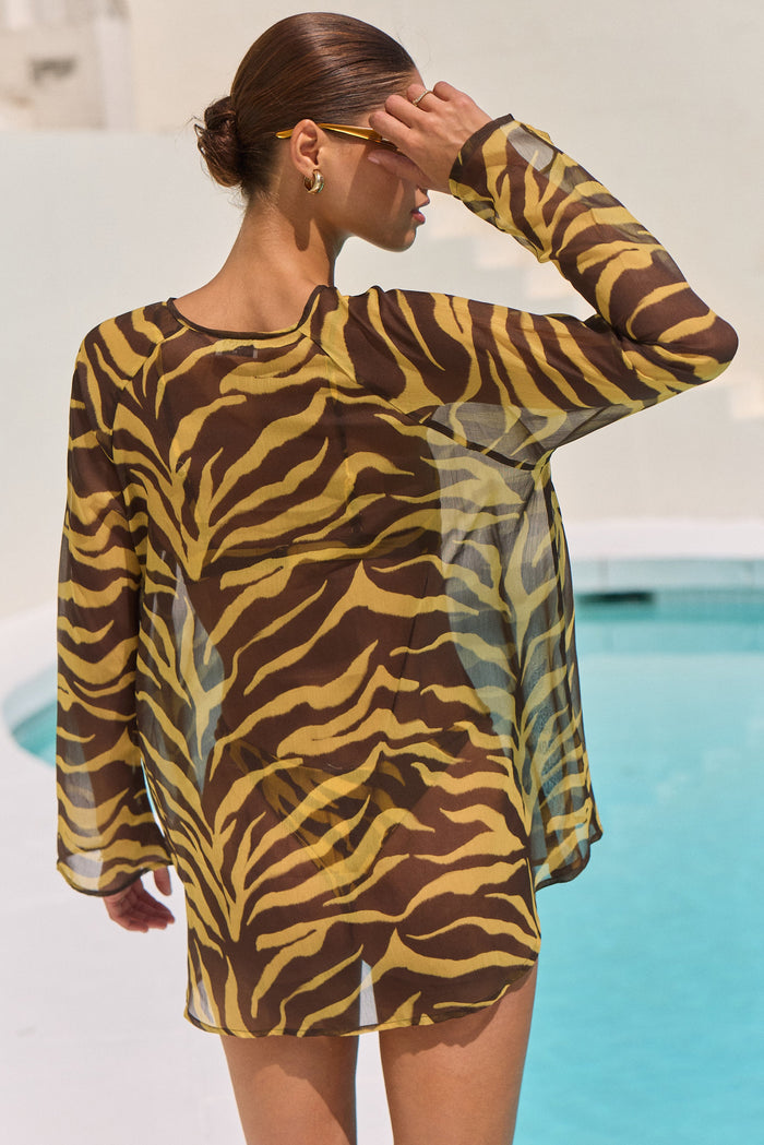 This is an image of Bre Dress in Raja - RESA featuring a model wearing the dress
