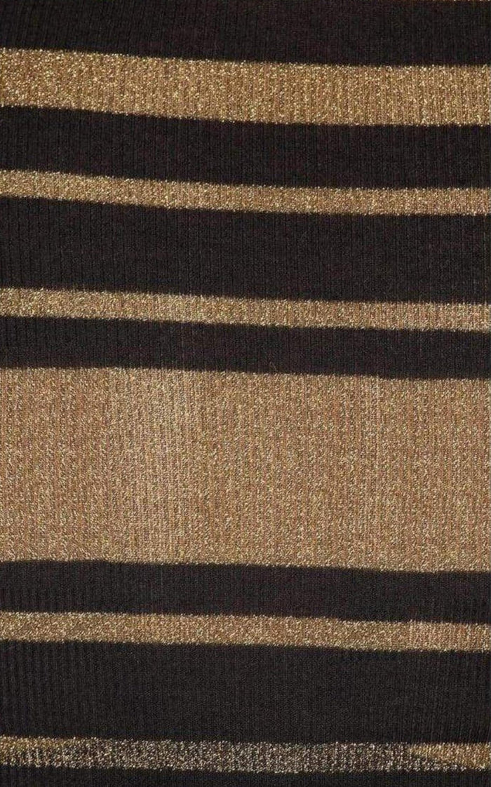BCBGMAXAZRIA Brinne Black And Gold Combo Tee - Runway Catalog