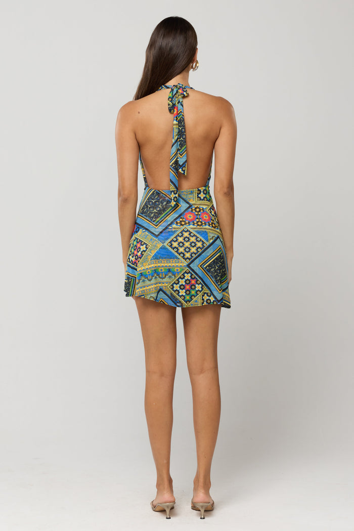 This is an image of Bruna Dress in Casino - RESA featuring a model wearing the dress