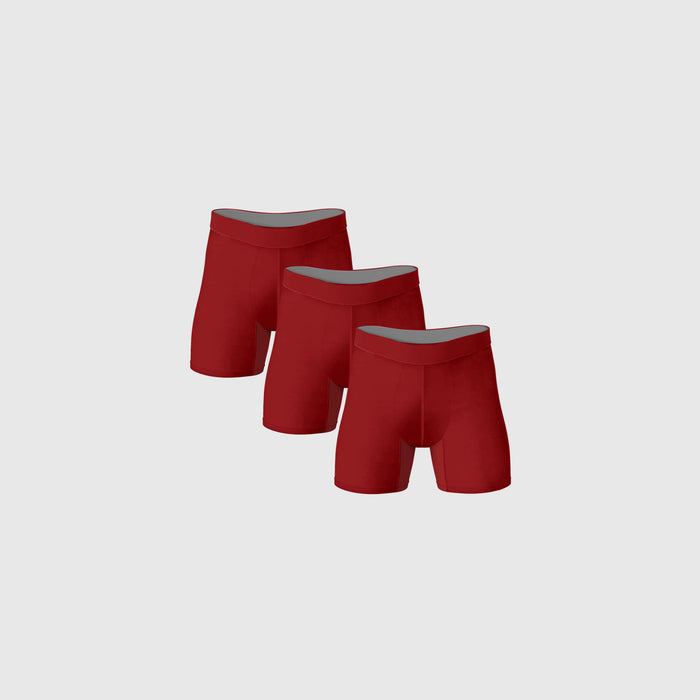 Burgundy Boxer Briefs 3-Pack