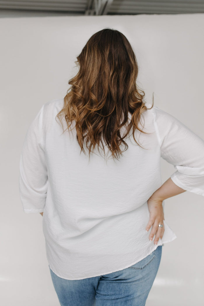 BUTTON DOWN BLOUSE IN SUNKISSED ECRU - Love Marlow