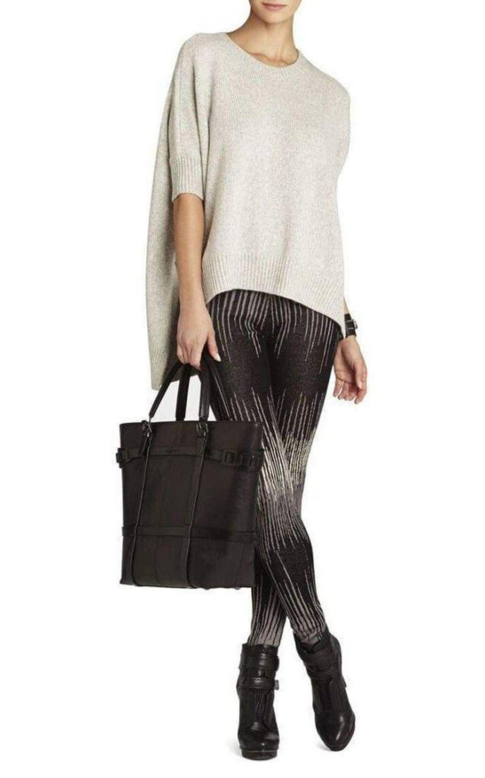 BCBGMAXAZRIA Cameron Electric Strokes Jacquard Silk Blend Legging - Runway Catalog