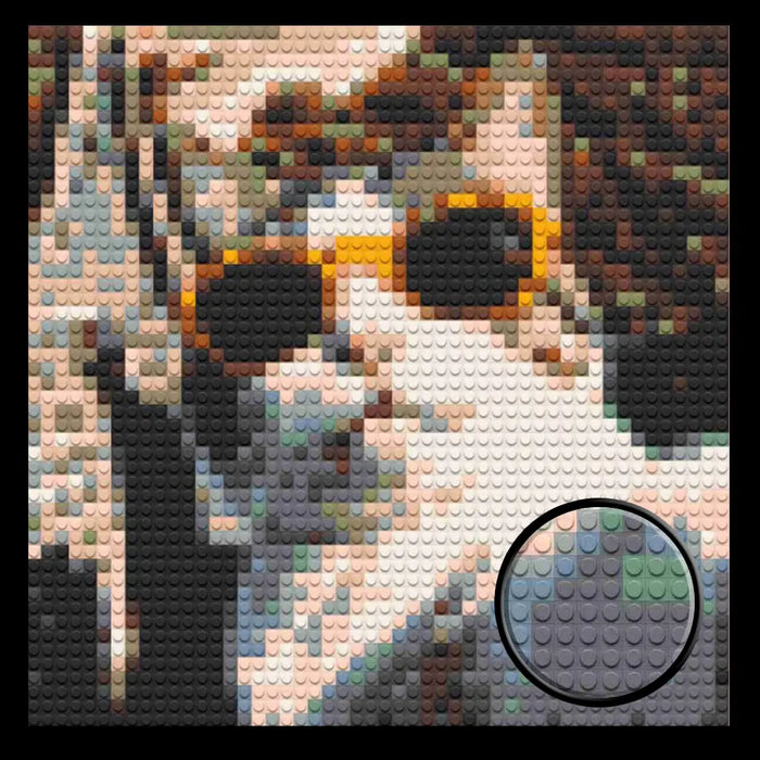 Cat Selfie Home decoration Bricked Mosaic Portrait 16x16" - Memobrick