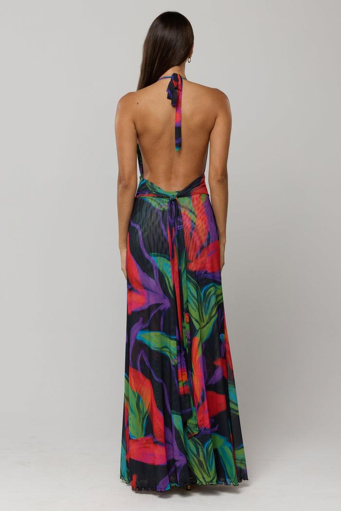 This is an image of Chelsea Dress in Mai Tai - RESA featuring a model wearing the dress