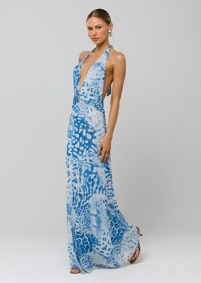 This is an image of Chelsea Dress in Neve - RESA featuring a model wearing the dress