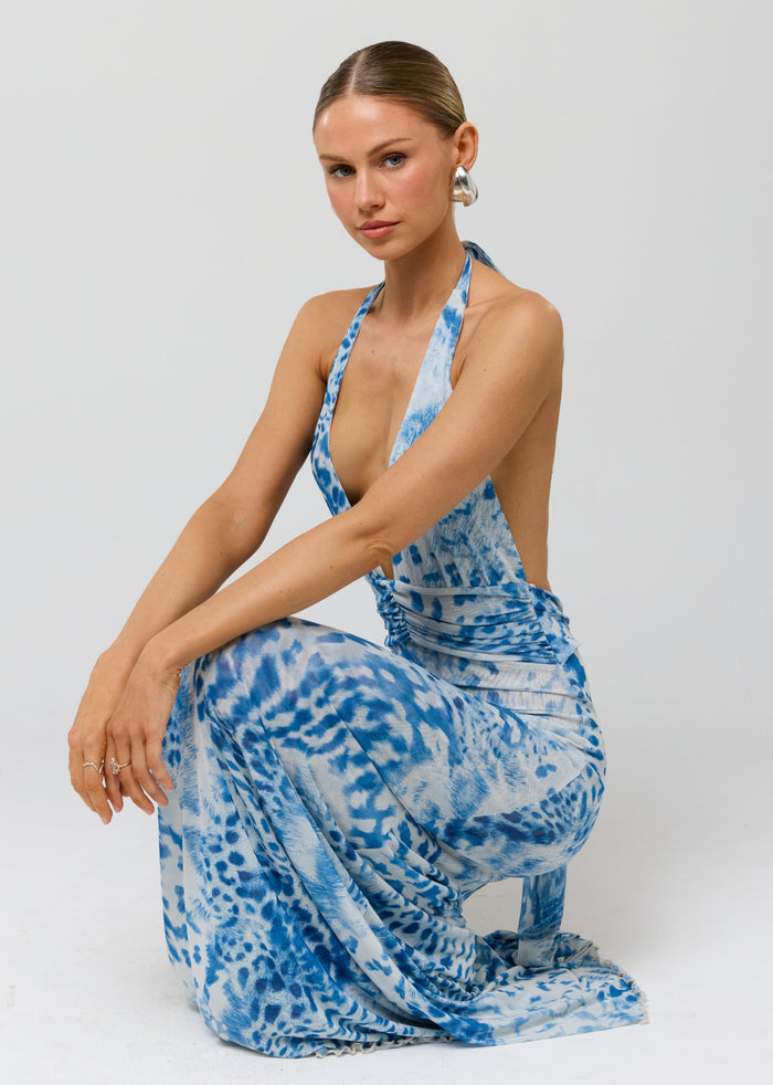 This is an image of Chelsea Dress in Neve - RESA featuring a model wearing the dress