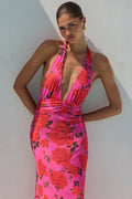 This is an image of Chelsea Maxi in Rosebud - RESA featuring a model wearing the dress