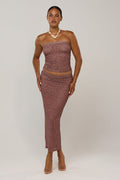This is an image of Clyde in Coco Vanilla - RESA featuring a model wearing the dress