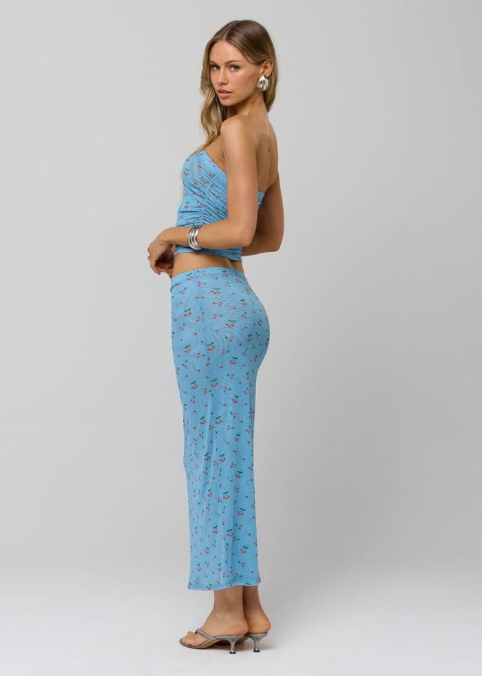 This is an image of Clyde Mesh Skirt in Fizz - RESA featuring a model wearing the dress