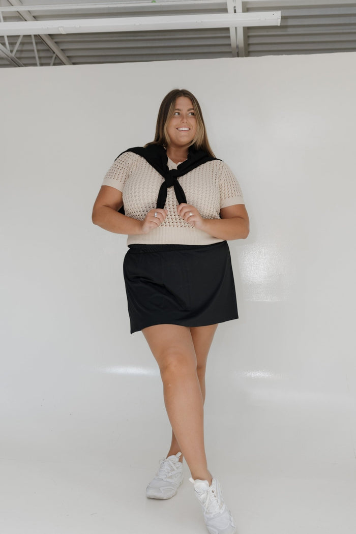 CROCHET PULLOVER WITH COLLAR DETAIL - Love Marlow