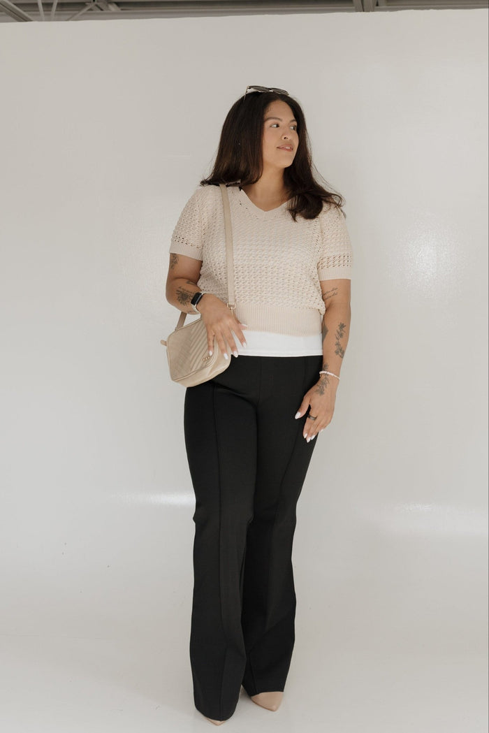 CROCHET PULLOVER WITH COLLAR DETAIL - Love Marlow