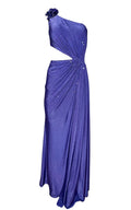 Cult Moda Crystal Embellished Cutout Blue Cocktail Dress - Runway Catalog