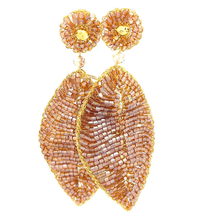 Style the Meticulous Crystal Leaf Statement Earring exclusively at Born To Glam