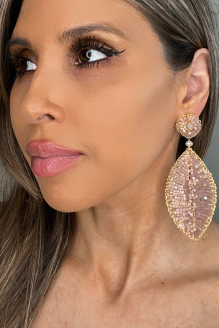 Style the Meticulous Crystal Leaf Statement Earring exclusively at Born To Glam
