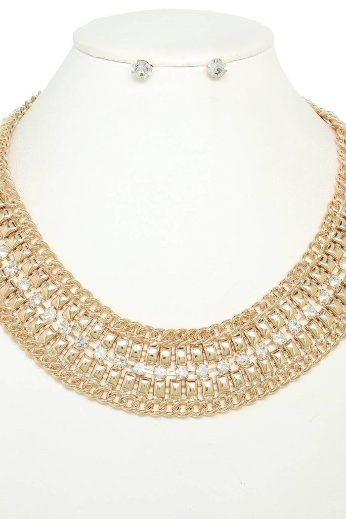 Style the Crystal Rhinestone Collar Necklace Set exclusively at Born To Glam