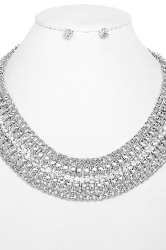 Style the Crystal Rhinestone Collar Necklace Set exclusively at Born To Glam