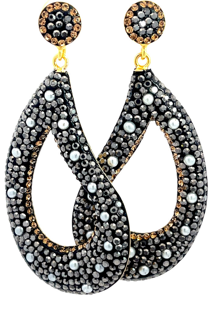 Style the Curved Open Teardrop Gemstone 925 Sterling Silver Earring exclusively at Born To Glam