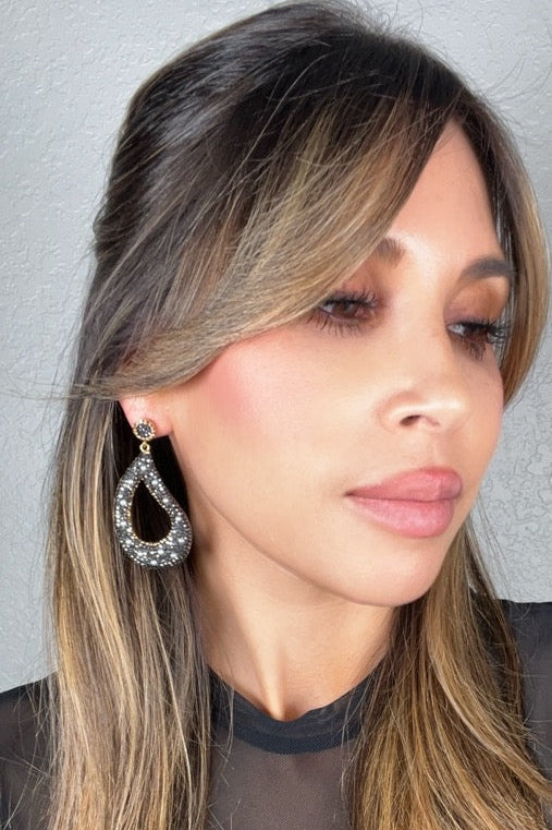 Style the Curved Open Teardrop Gemstone 925 Sterling Silver Earring exclusively at Born To Glam