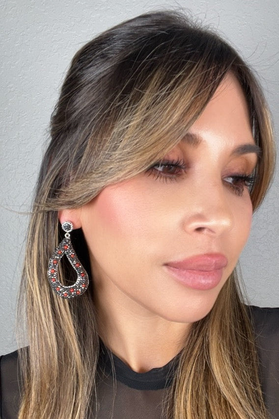 Style the Curved Open Teardrop Gemstone 925 Sterling Silver Earring exclusively at Born To Glam