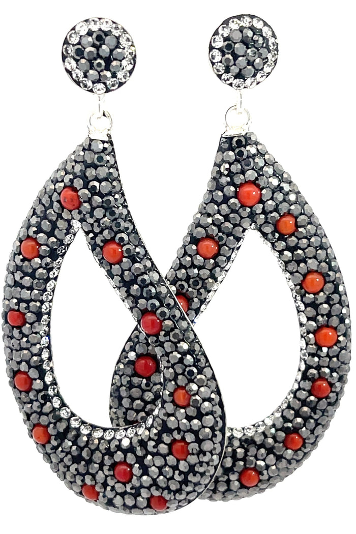 Style the Curved Open Teardrop Gemstone 925 Sterling Silver Earring exclusively at Born To Glam