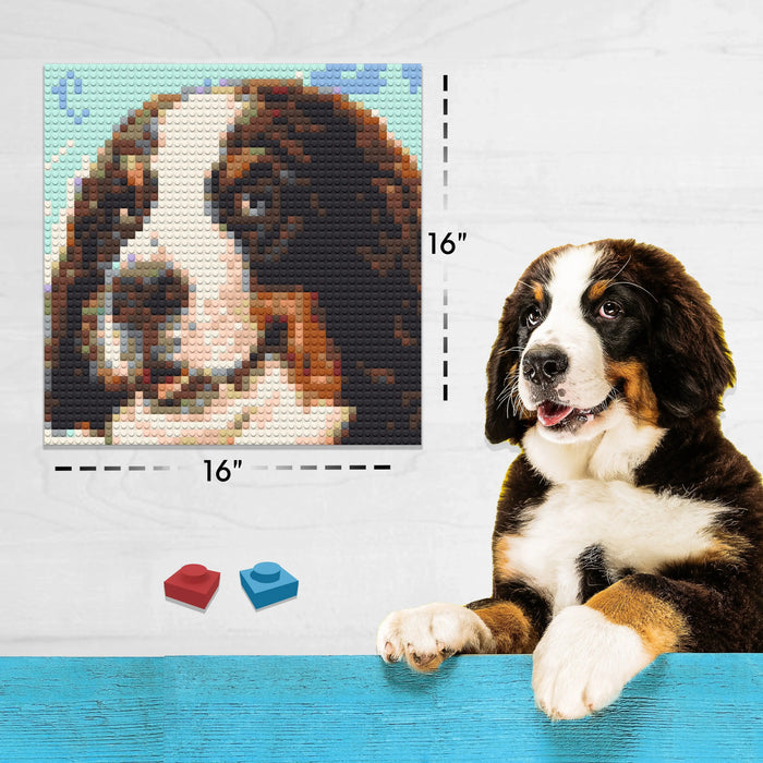Custom Bricked Mosaic Portrait 16x16" - Memobrick