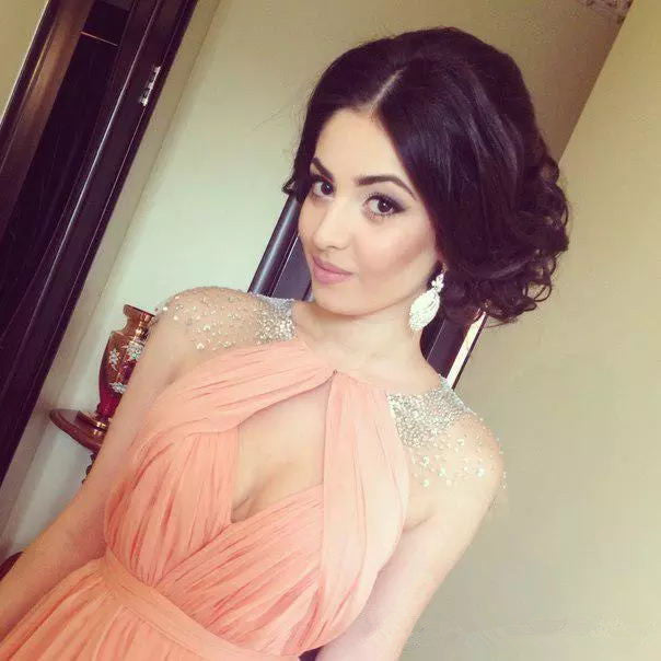 Custom Made Round Neck Cap Sleeves Backless Long Prom Dress, Long Formal Dress, Bridesmaid Dress