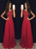 Custom Made Round Neck Long Lace Prom Dresses, Lace Formal Dresses, Evening Dresses