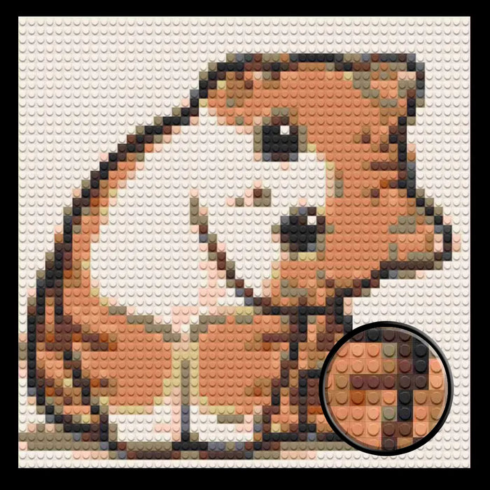 Cute Curios Cat Home decoration Bricked Mosaic Portrait 16x16" - Memobrick