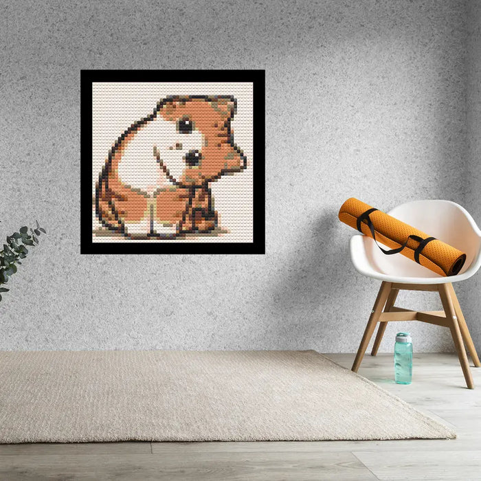 Cute Curios Cat Home decoration Bricked Mosaic Portrait 16x16" - Memobrick