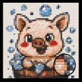 Cute Piglet Home decoration Bricked Mosaic Portrait 16x16" - Memobrick