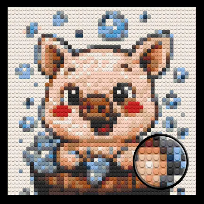 Cute Piglet Home decoration Bricked Mosaic Portrait 16x16" - Memobrick