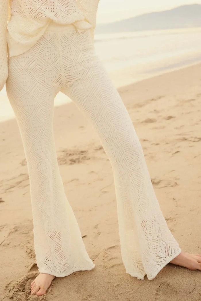 Dancing Diamonds Pointelle Crochet-Knit Pants - ShopPromesa