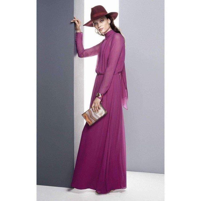 BCBGMAXAZRIA Darci Tie - Neck Silk Gown - Runway Catalog