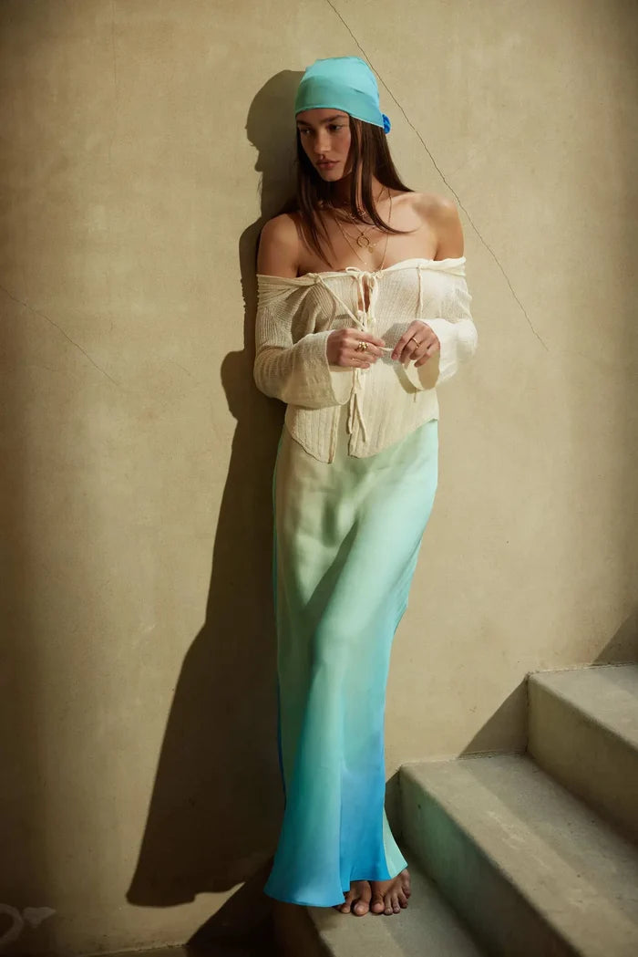 Dear Diary Off-Shoulder Tie-Front Cardigan - ShopPromesa
