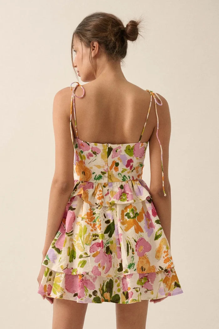 Delightful Dawn Floral Tiered Ruffle Mini Dress - ShopPromesa