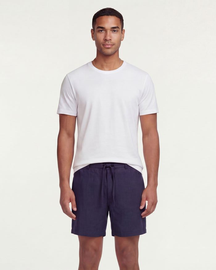 DEVONSHIRE LINEN SHORT - NAVY