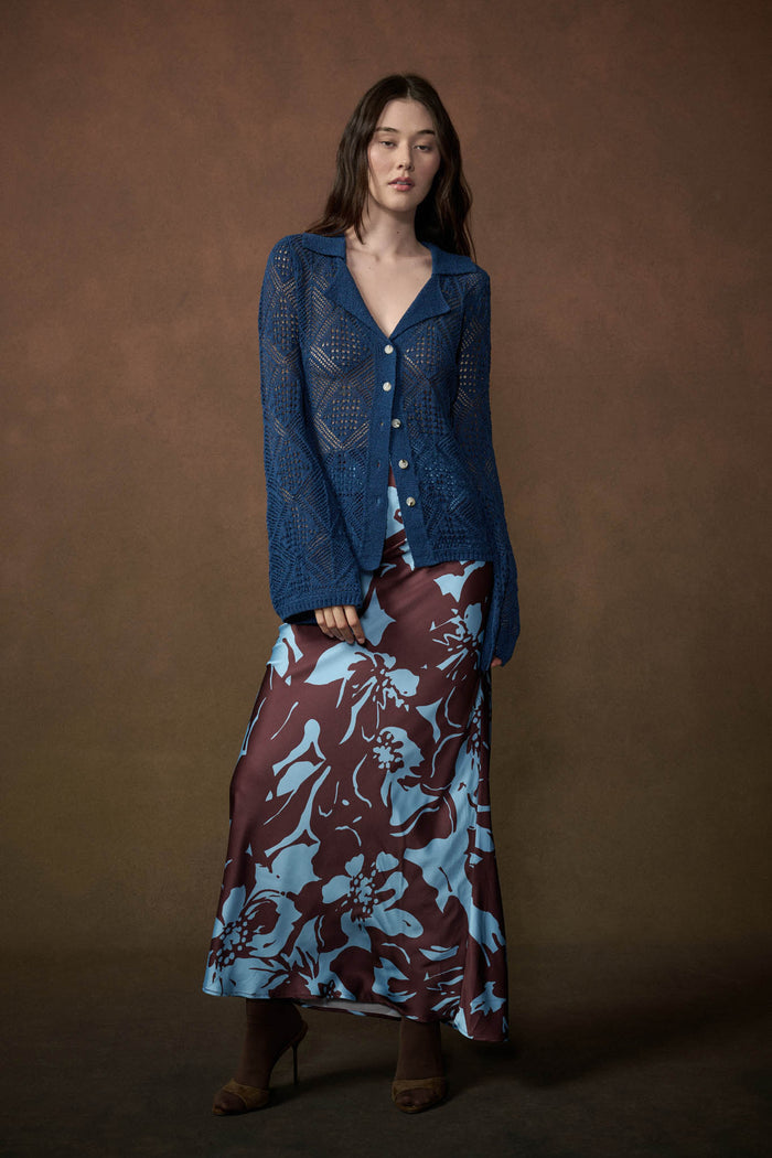 Diamond Dust Geometric Crochet Button-Up Cardigan - ShopPromesa